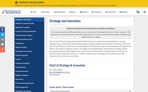 Strategy and Innovation | Huntsville City Schools