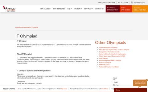 IT Olympiad Sample Papers, Mock Test Papers for Class 1 to 10