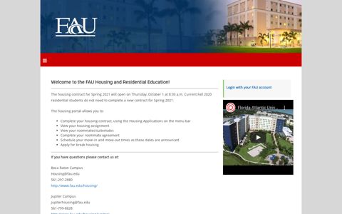 Welcome to FAU Housing - Florida Atlantic University