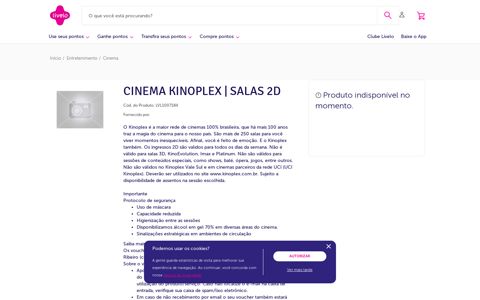 CINEMA KINOPLEX | SALAS 2D - Livelo