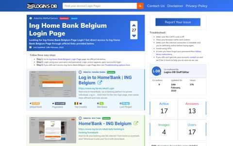 Ing Home Bank Belgium Login Page - Logins-DB