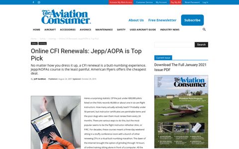 Online CFI Renewals: Jepp/AOPA is Top Pick - Aviation ...