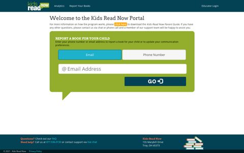 Kids Read Now Portal: Report a Book