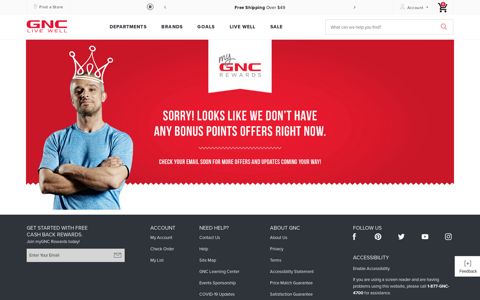 myGNC Rewards Bonus Points | GNC - GNC.com