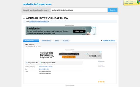 webmail.interiorhealth.ca at WI. iSite logout - Website Informer