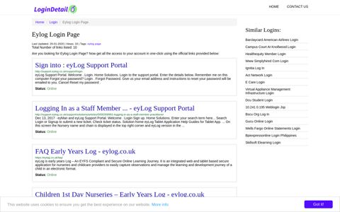 Eylog Login Page Sign into : eyLog Support Portal - http ...