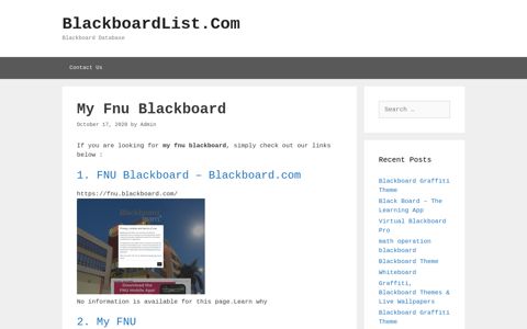 My Fnu Blackboard - BlackboardList.Com