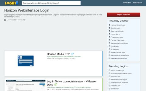 Horizon Webinterface Login - Loginii.com