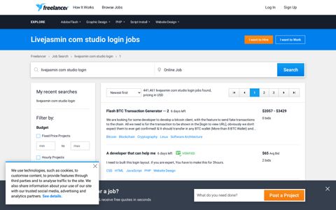 Livejasmin com studio login Jobs, Employment | Freelancer