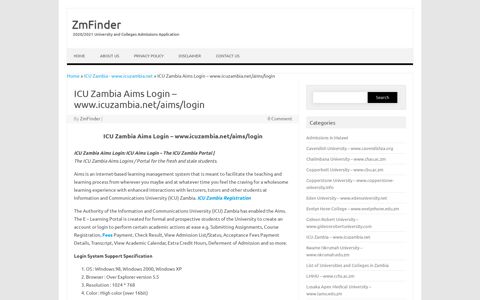 ICU Zambia Aims Login - www.icuzambia.net/aims/login ...