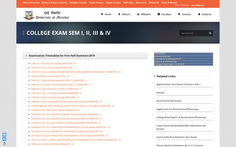 English » College Exam Sem I, II, III & IV - Mumbai University