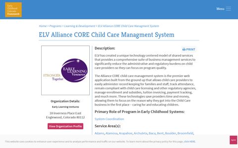 ELV Alliance CORE Child Care Managment System - Early ...