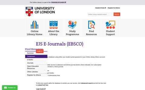 EJS E-Journals (EBSCO) | The Online Library