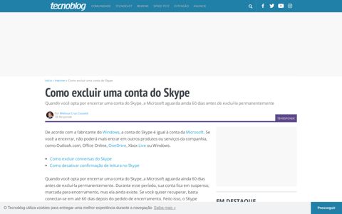 Como excluir uma conta do Skype | Internet | Tecnoblog