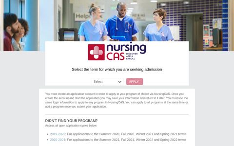 Nursing CAS: Apply