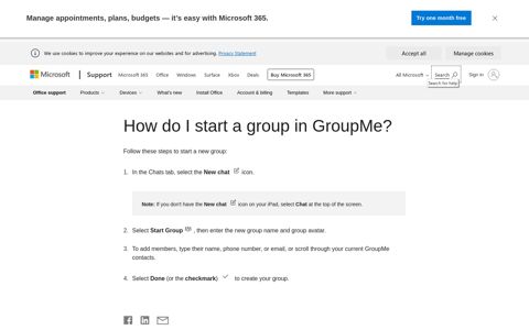 How do I start a group in GroupMe? - Office Support