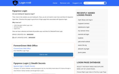fgxpress login - Official Login Page [100% Verified] - Login 4 All
