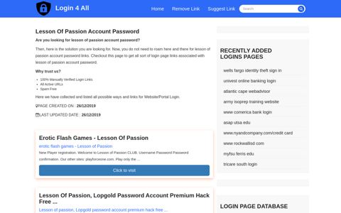 lesson of passion account password - Official Login Page [100 ...