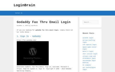 Godaddy Fax Thru Email - Sign In - Godaddy - LoginBrain