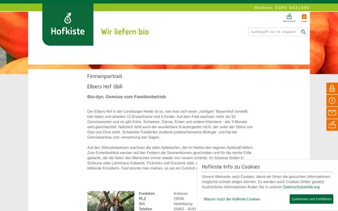Elbers Hof GbR - Hofkiste - Naturkostlieferservice
