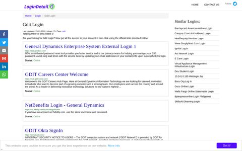 Gdit Login General Dynamics Enterprise System External ...