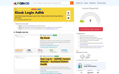Kiosk Login Adhb - A database full of login pages from all over ...