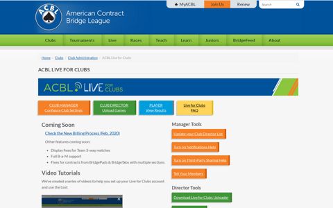 ACBL Live for Clubs | American Contract Bridge League – ACBL