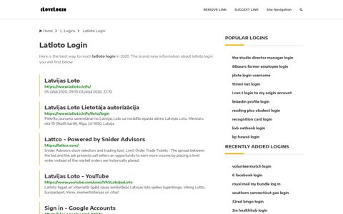 Latloto Login ❤️ One Click Access - iLoveLogin