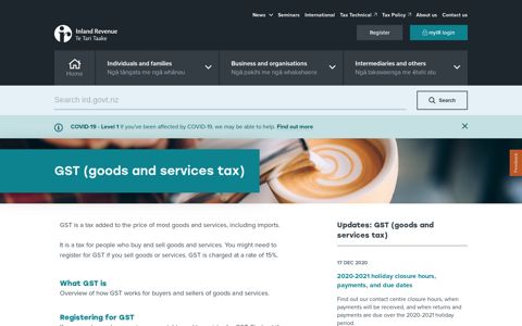 GST (goods and services tax) - Ird