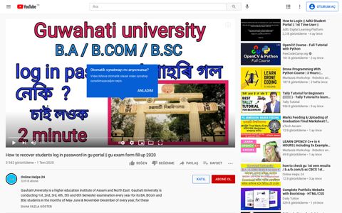 How to recover students log in password in gu portal - YouTube