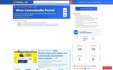 Wow Leerenkralle Portal - Portal-DB.live