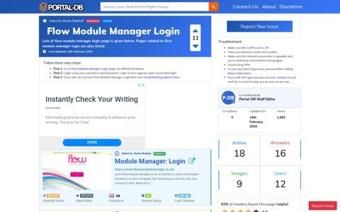 Flow Module Manager Login - Portal-DB.live