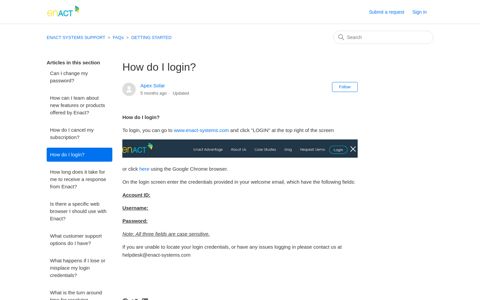 How do I login? – ENACT SYSTEMS SUPPORT