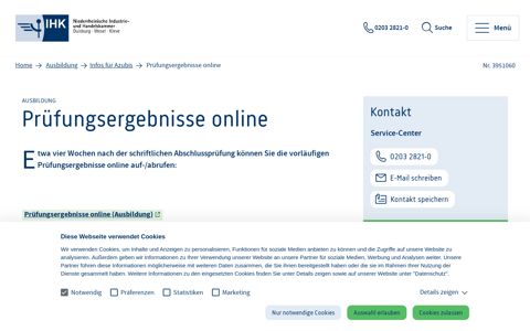 Prüfungsergebnisse online - Niederrheinische IHK