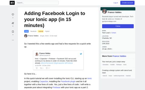 Adding Facebook Login to your Ionic app (in 15 minutes) - DEV