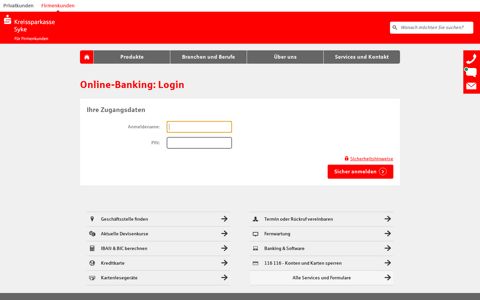 Online-Banking: Login - Kreissparkasse Syke