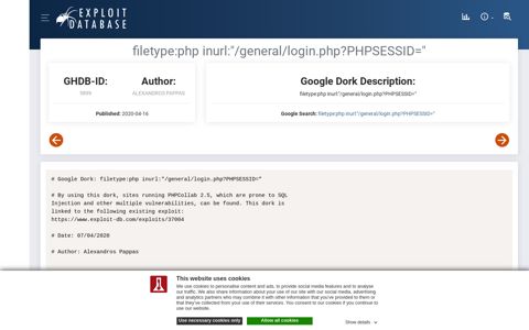 filetype:php inurl:"/general/login.php?PHPSESSID=" - Exploit ...