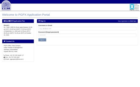Login | Registration PGPX Application Portal - IIM Ahmedabad