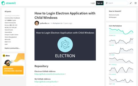 How to Login Electron Application with Child Windows - Steemit