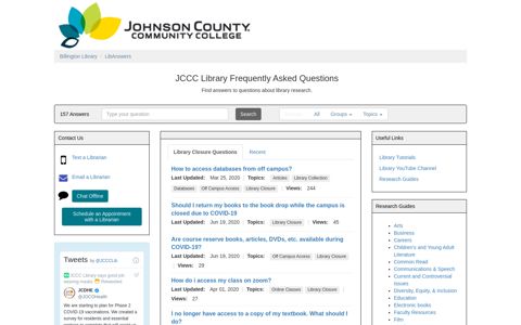 LibAnswers: JCCC Library Frequently Asked Questions