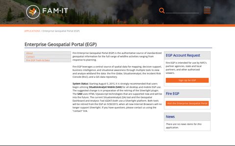 Enterprise Geospatial Portal (EGP) | FAMIT