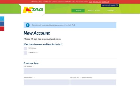 Login Info | New Account | Order a K-TAG | MyKTAG