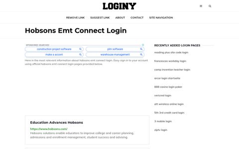 Hobsons Emt Connect Login ✔️ One Click Login - Loginy