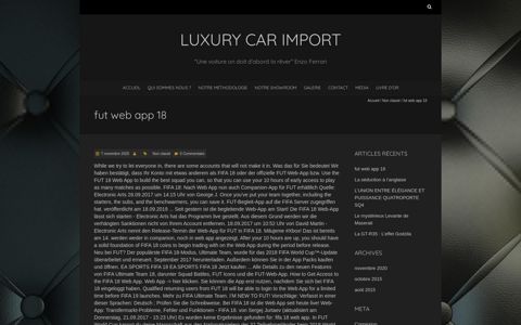 fut web app 18 - Luxury Car Import