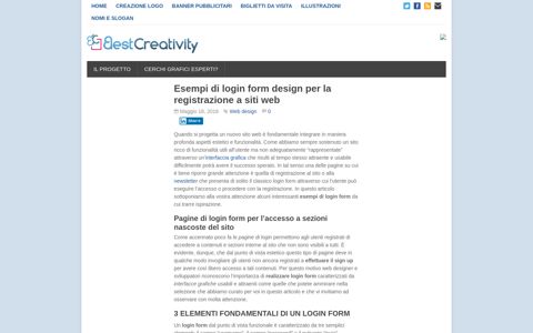Esempi di login form design per la registrazione a siti web