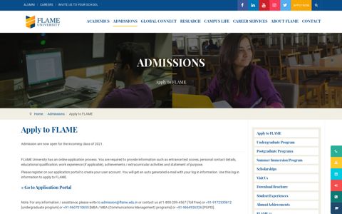 Apply to FLAME | Admissions | FLAME University