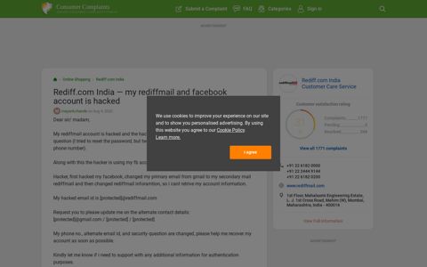 Rediff.com India — my rediffmail and facebook account is ...