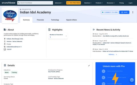 Indian Idol Academy - Crunchbase Company Profile & Funding