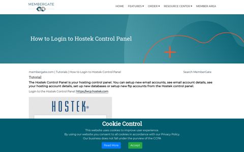 How to Login to Hostek Control Panel - Membergate