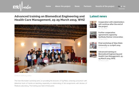 Advanced training on Biomedical Engineering and Health ...